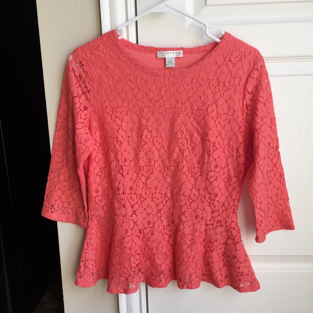 Coral Kenar peplum top
